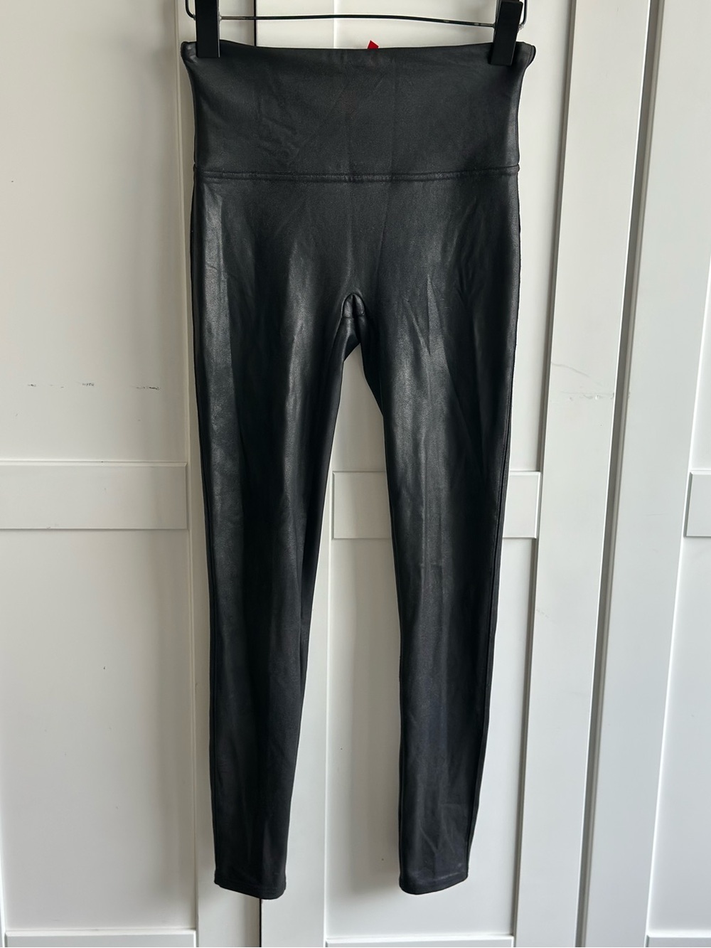 SPANX Black Faux Leather High Rise Leggings M Medium